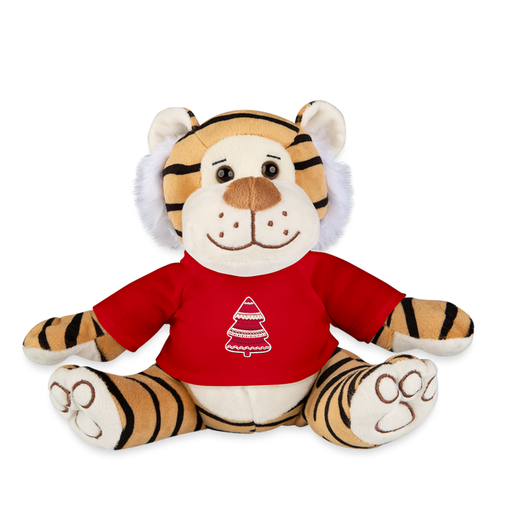 Christmas Plush Tiger - red