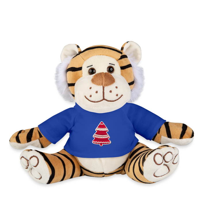 Christmas Plush Tiger - royal blue