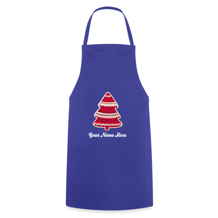 Tree-mas Cooking Apron - royal blue