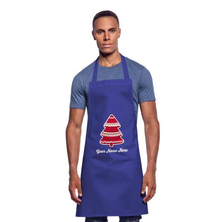 Tree-mas Cooking Apron - royal blue