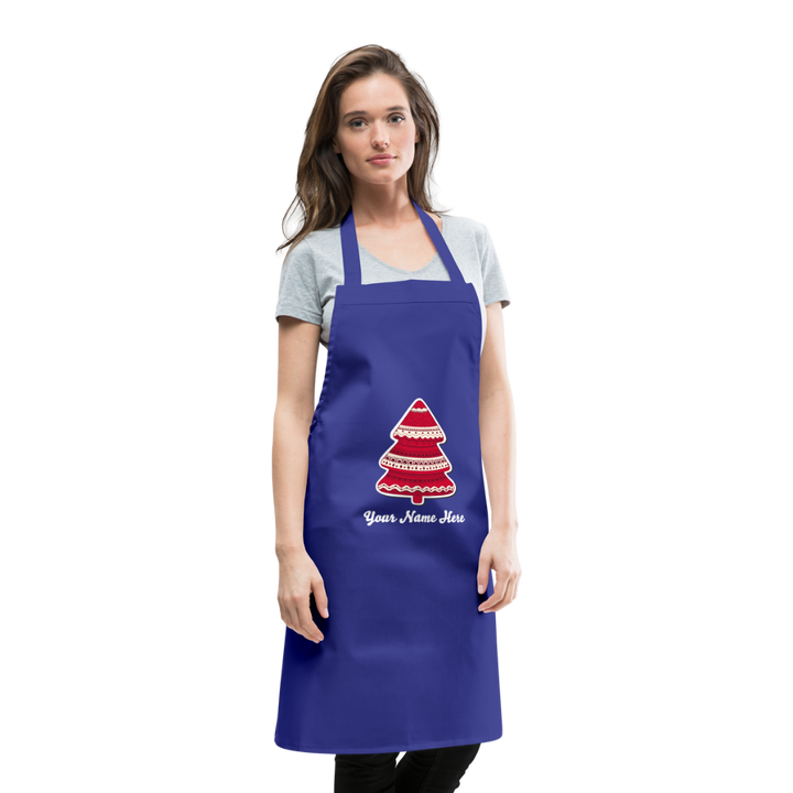 Tree-mas Cooking Apron - royal blue