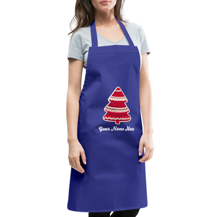 Tree-mas Cooking Apron - royal blue