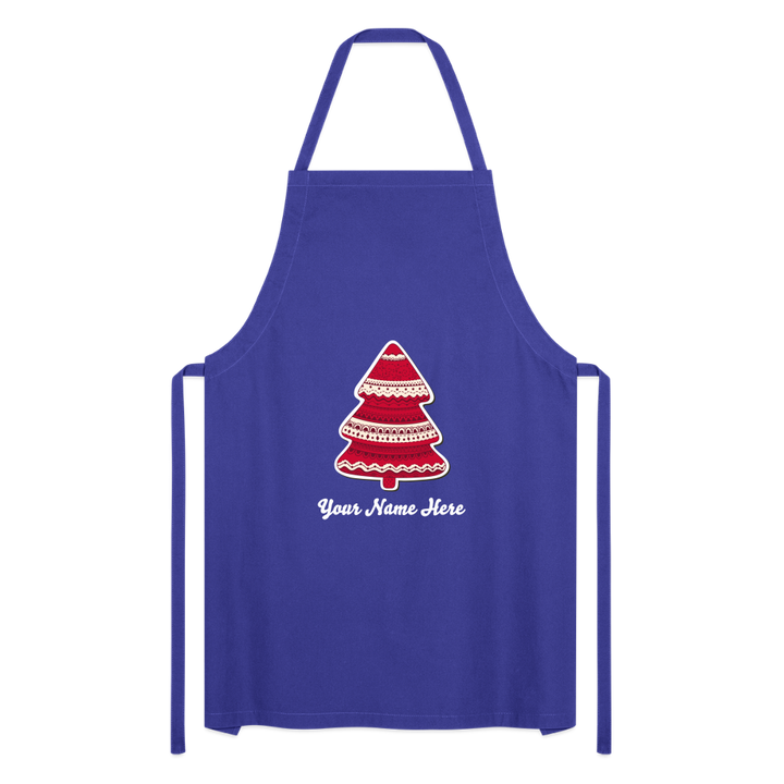 Tree-mas Cooking Apron - royal blue