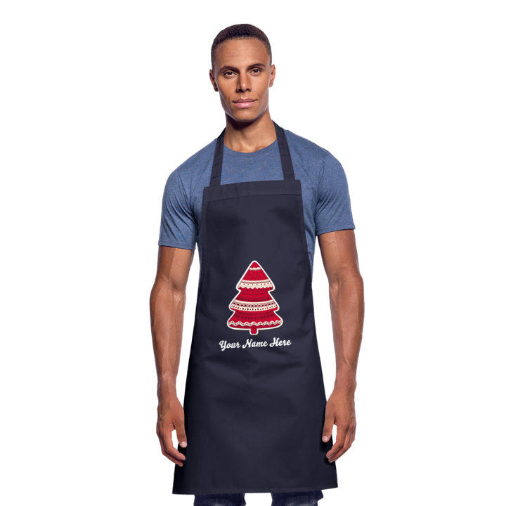 Tree-mas Cooking Apron - navy