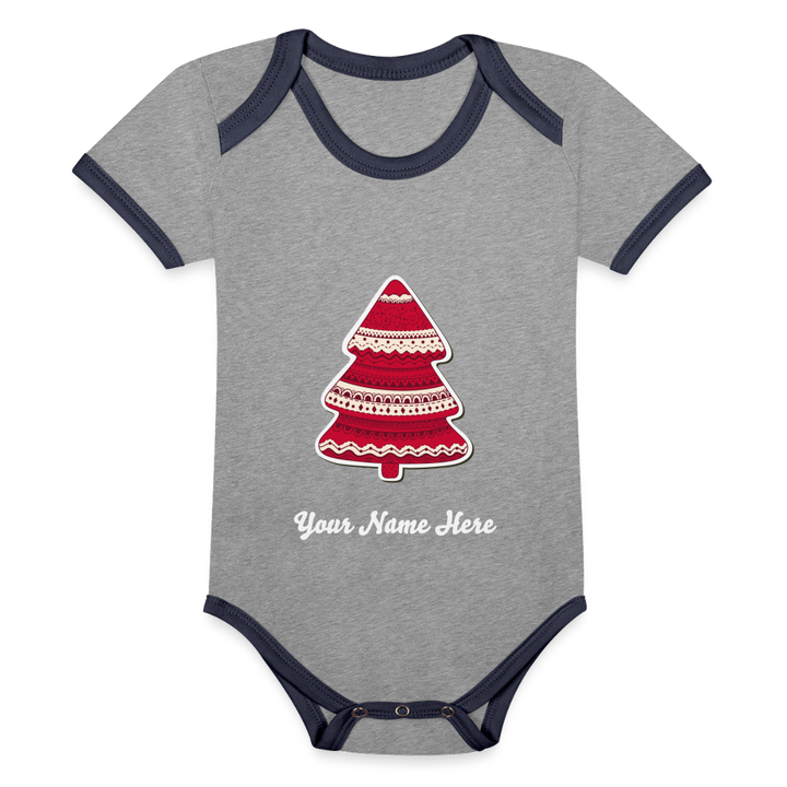 Organic Baby Contrasting Bodysuit - heather grey/navy