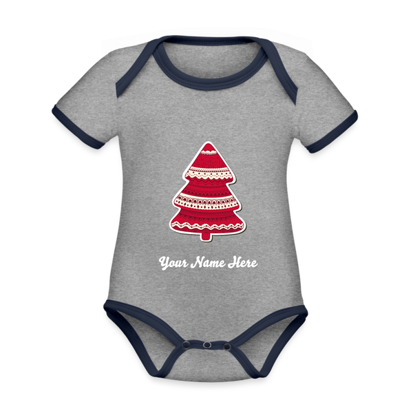 Organic Baby Contrasting Bodysuit - heather grey/navy