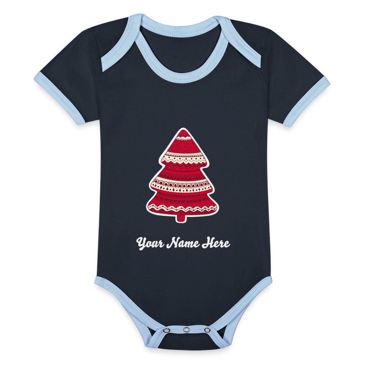 Organic Baby Contrasting Bodysuit - navy/sky