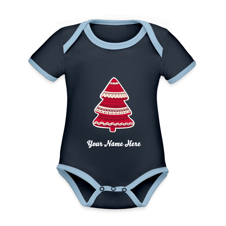 Organic Baby Contrasting Bodysuit - navy/sky